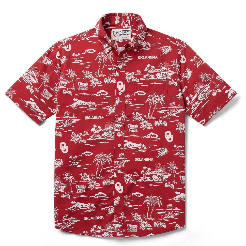 reyn spooner UNIVERSITY OF OKLAHOMA KEKAI PERFORMANCE BUTTON FRONT