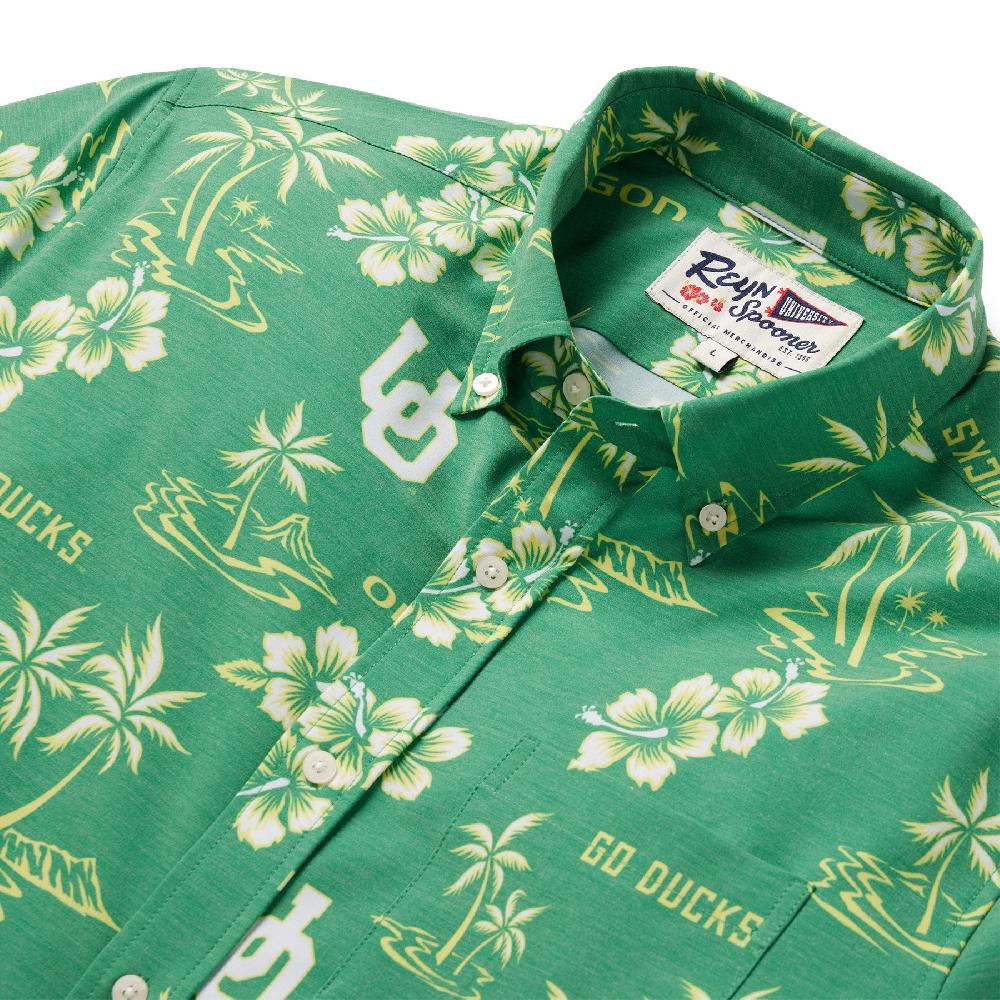 Reyn Spooner UNIVERSITY OF OREGON GAME DAY PERFORMANCE BUTTON FRONT