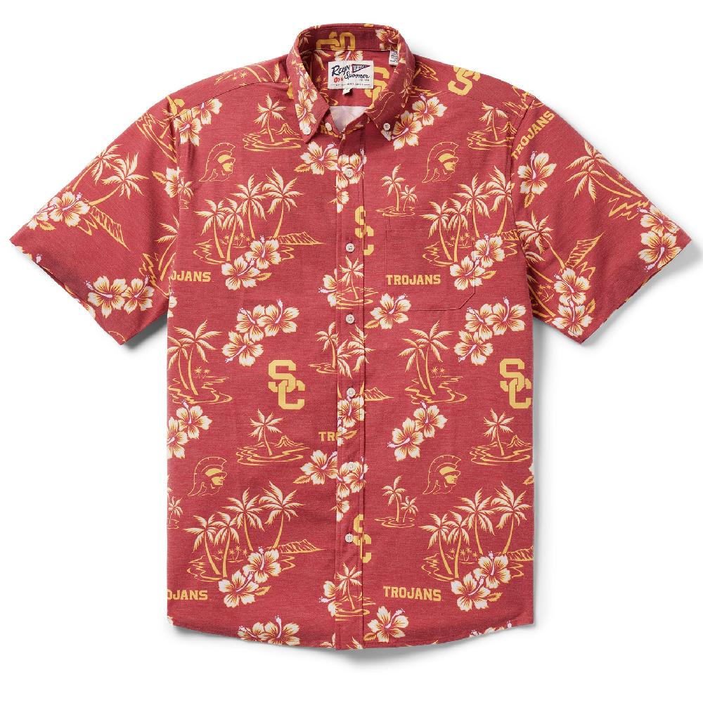 Reyn Spooner UNIVERSITY OF SOUTHERN CALIFORNIA GAME DAY PERFORMANCE BUTTON FRONT