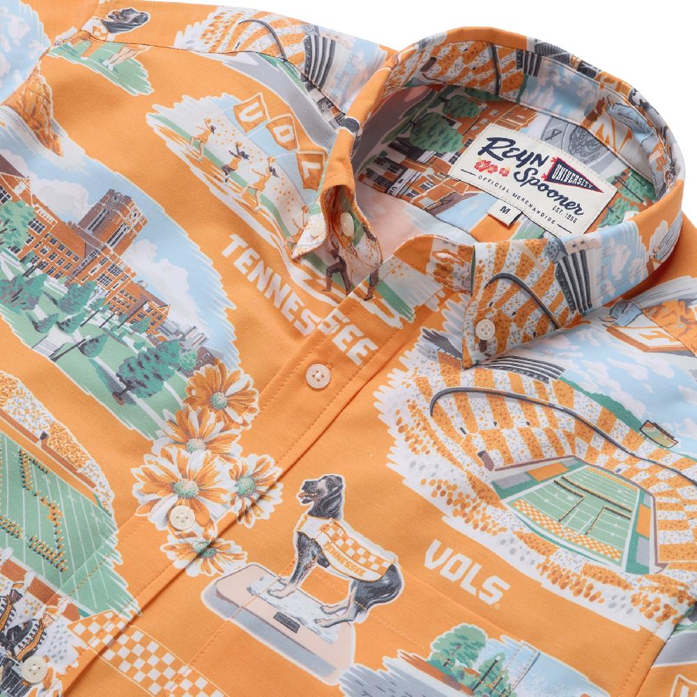 Reyn Spooner UNIVERSITY OF TENNESSEE SCENIC PERFORMANCE BUTTON FRONT