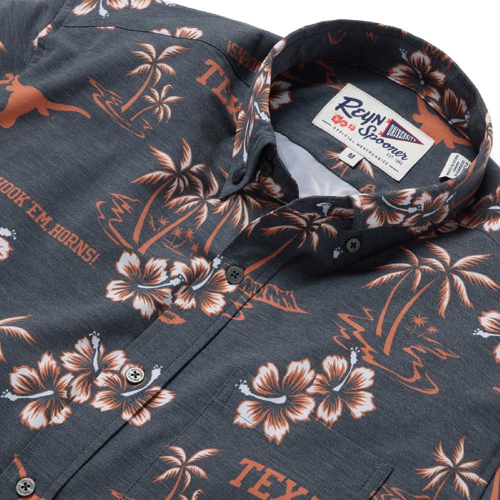 Reyn Spooner UNIVERSITY OF TEXAS KEKAI PERFORMANCE BUTTON FRONT