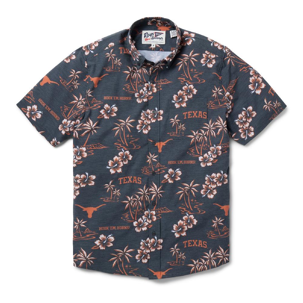 reyn spooner UNIVERSITY OF TEXAS KEKAI PERFORMANCE BUTTON FRONT