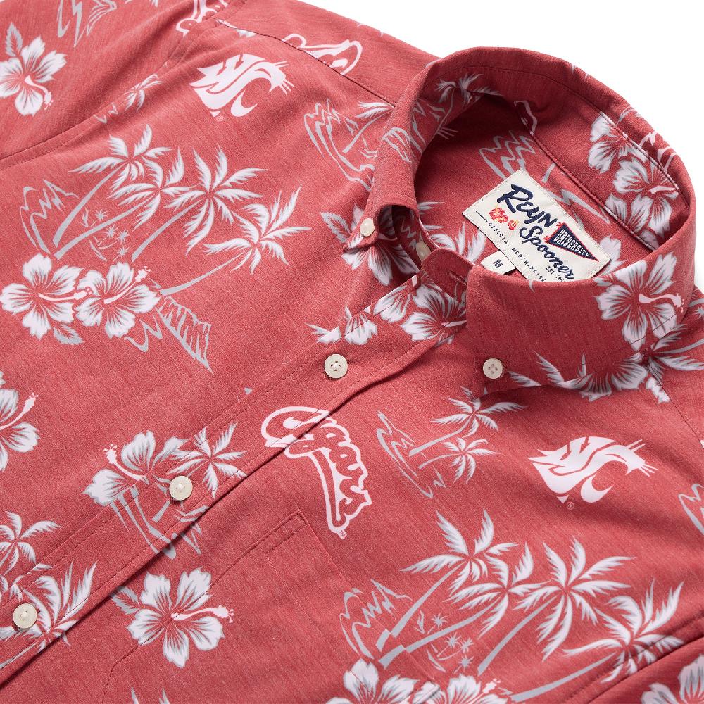 Reyn Spooner WASHINGTON STATE UNIVERSITY GAME DAY PERFORMANCE BUTTON FRONT