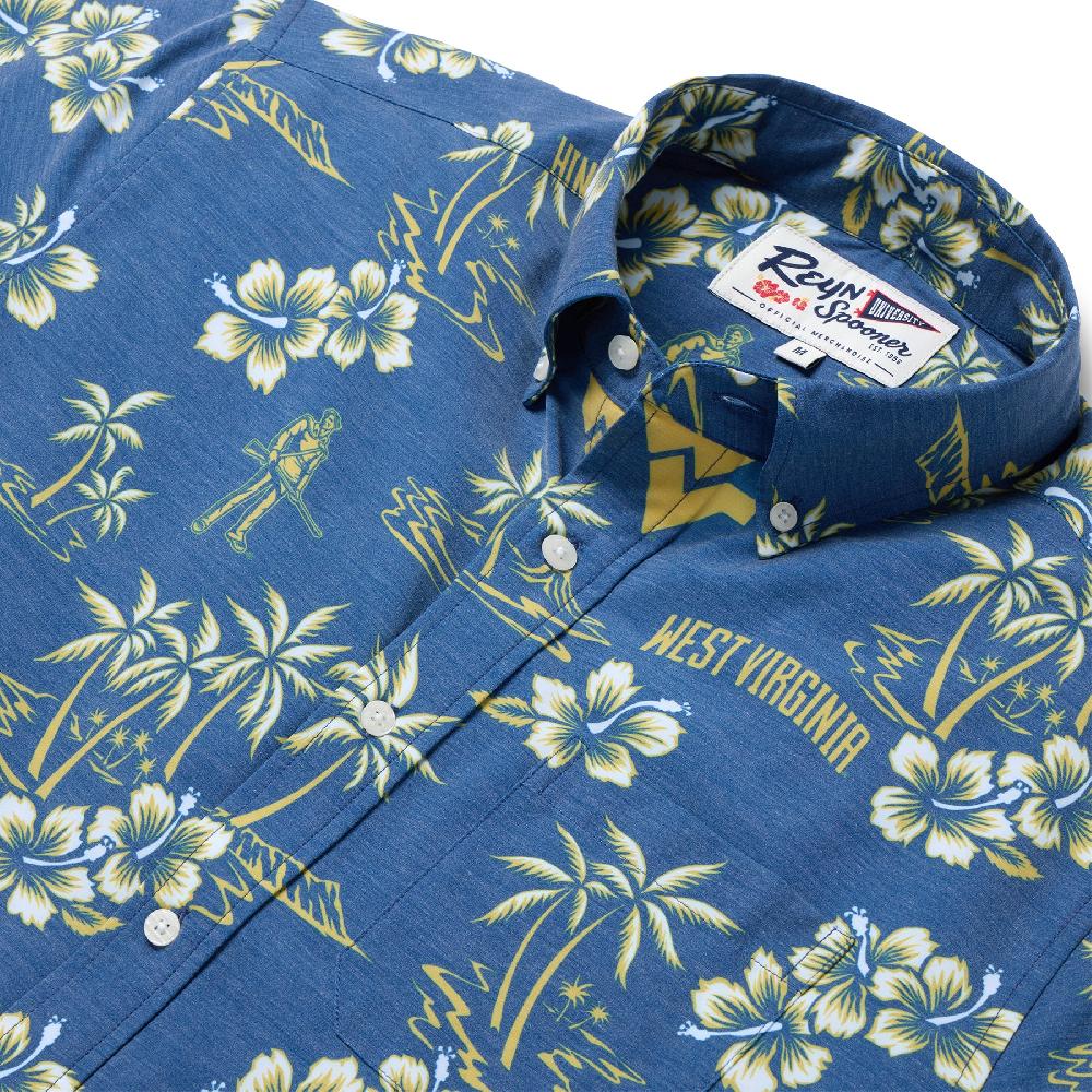 Reyn Spooner WEST VIRGINIA UNIVERSITY GAME DAY PERFORMANCE BUTTON FRONT