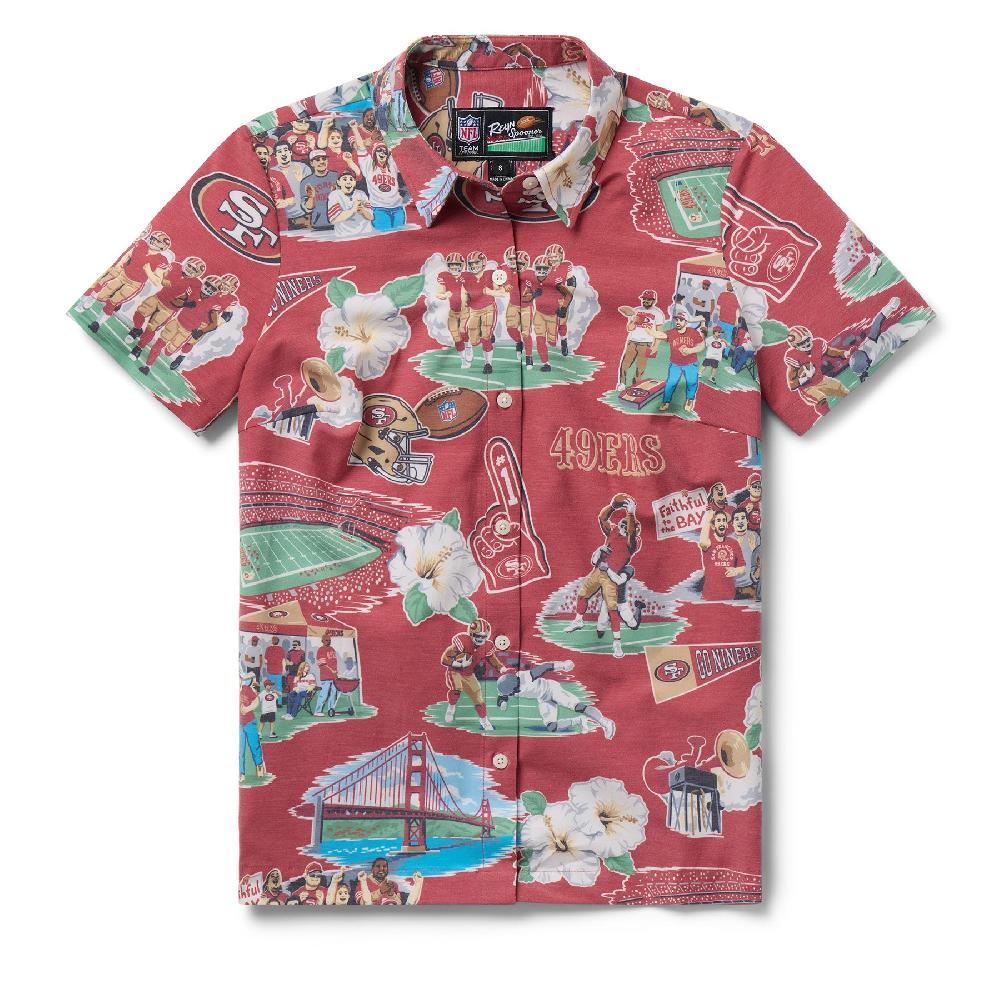 Reyn Spooner WOMEN'S SAN FRANCISCO 49ERS SCENIC PERFORMANCE BUTTON FRONT