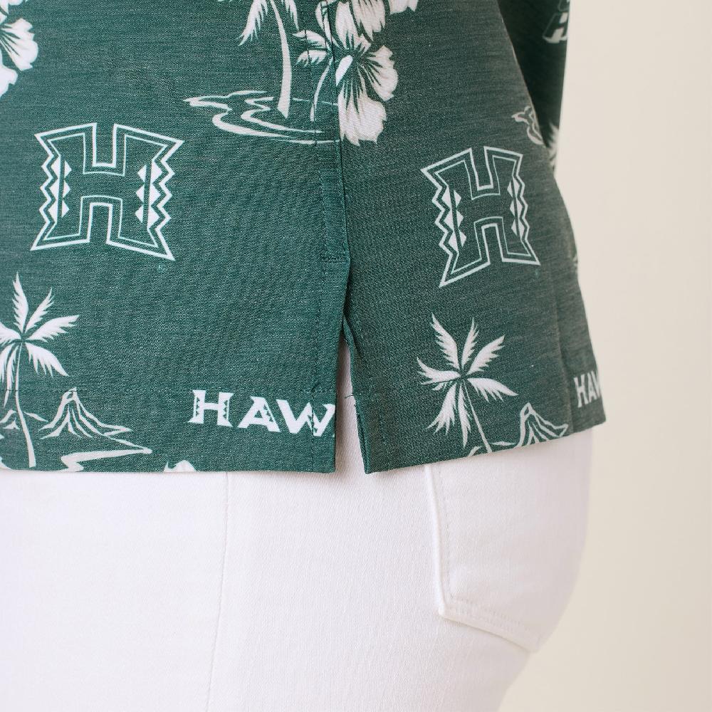 Reyn Spooner WOMEN'S UNIVERSITY OF HAWAI'I GAME DAY PERFORMANCE BUTTON FRONT