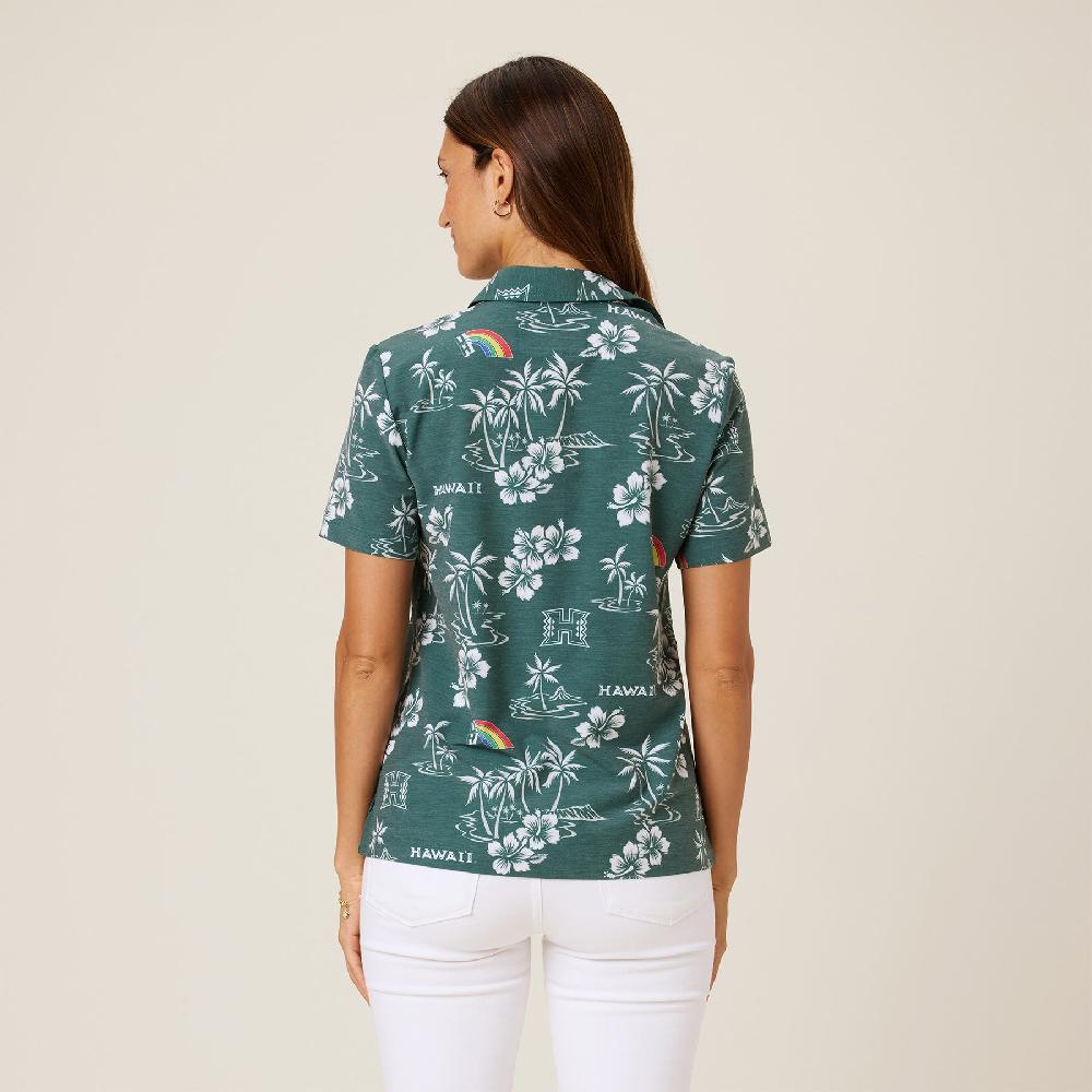 Reyn Spooner WOMEN'S UNIVERSITY OF HAWAI'I GAME DAY PERFORMANCE BUTTON FRONT