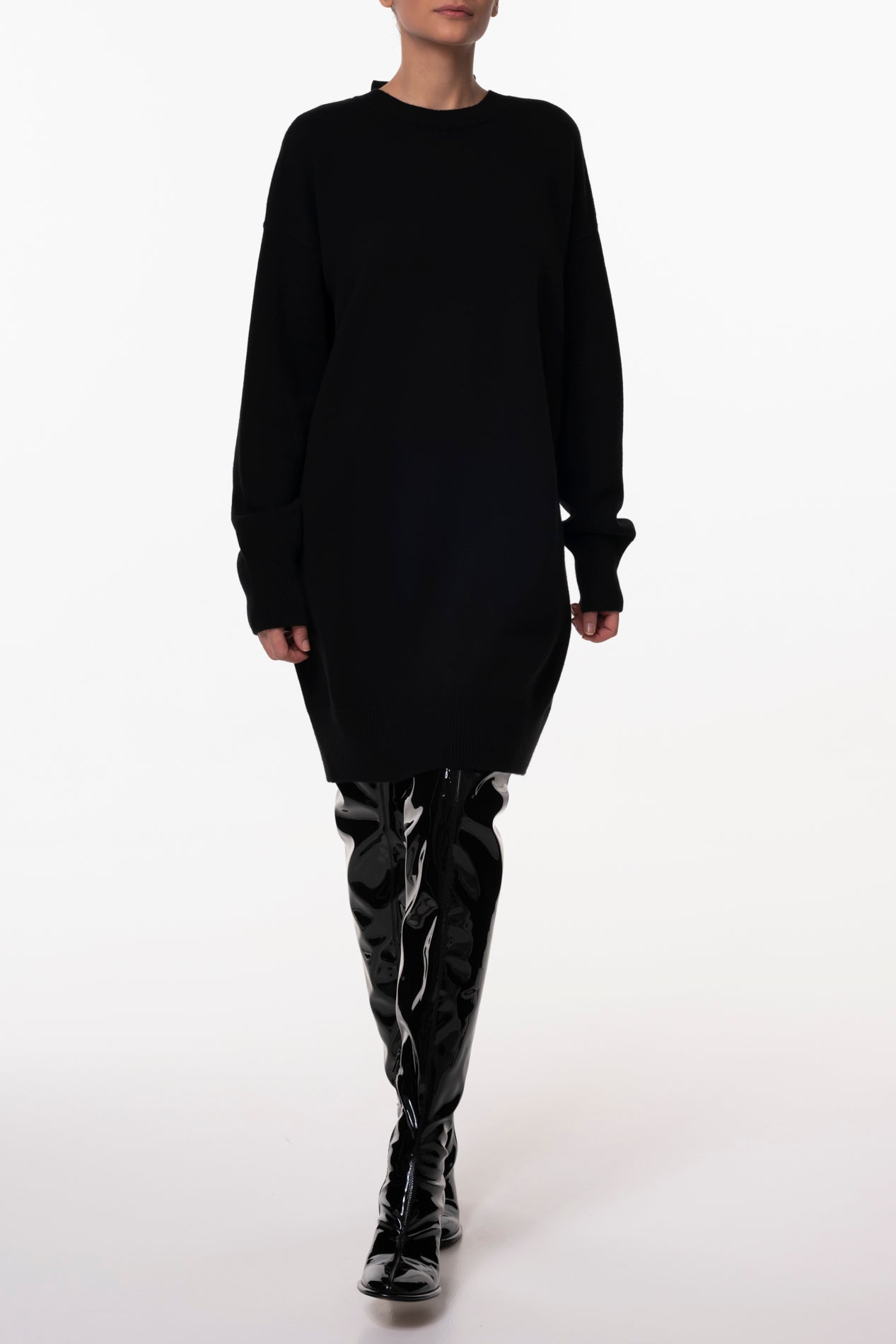 Rhea Costa Aniel Open Back Wool And Cashmere-blend Dress