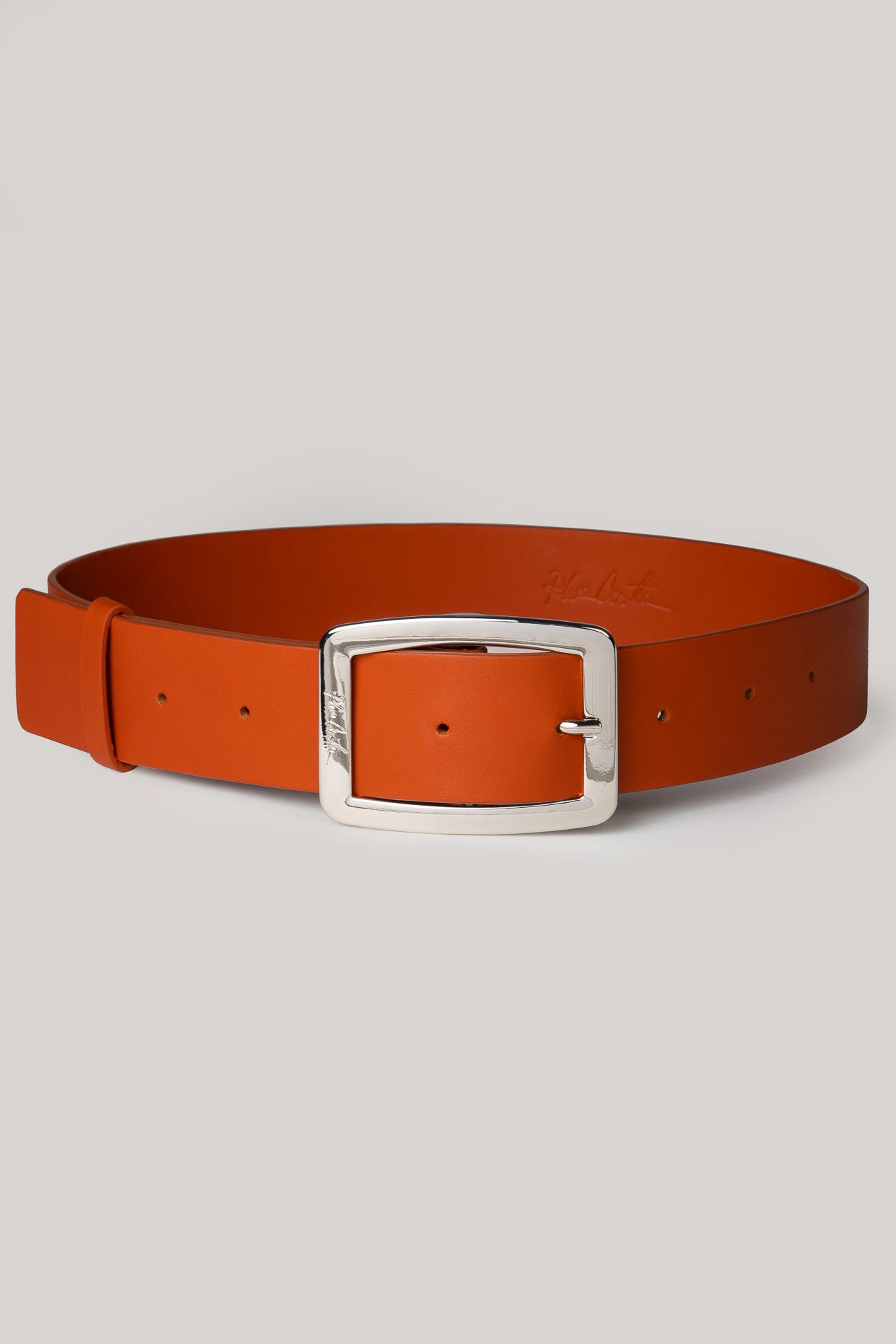 Rhea Costa Archway Camel Leather Waist Belt With Silver Buckle
