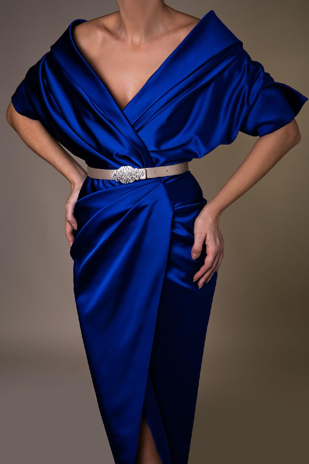 Rhea Costa Baroque Gold Leather Waist Belt With Silver Buckle