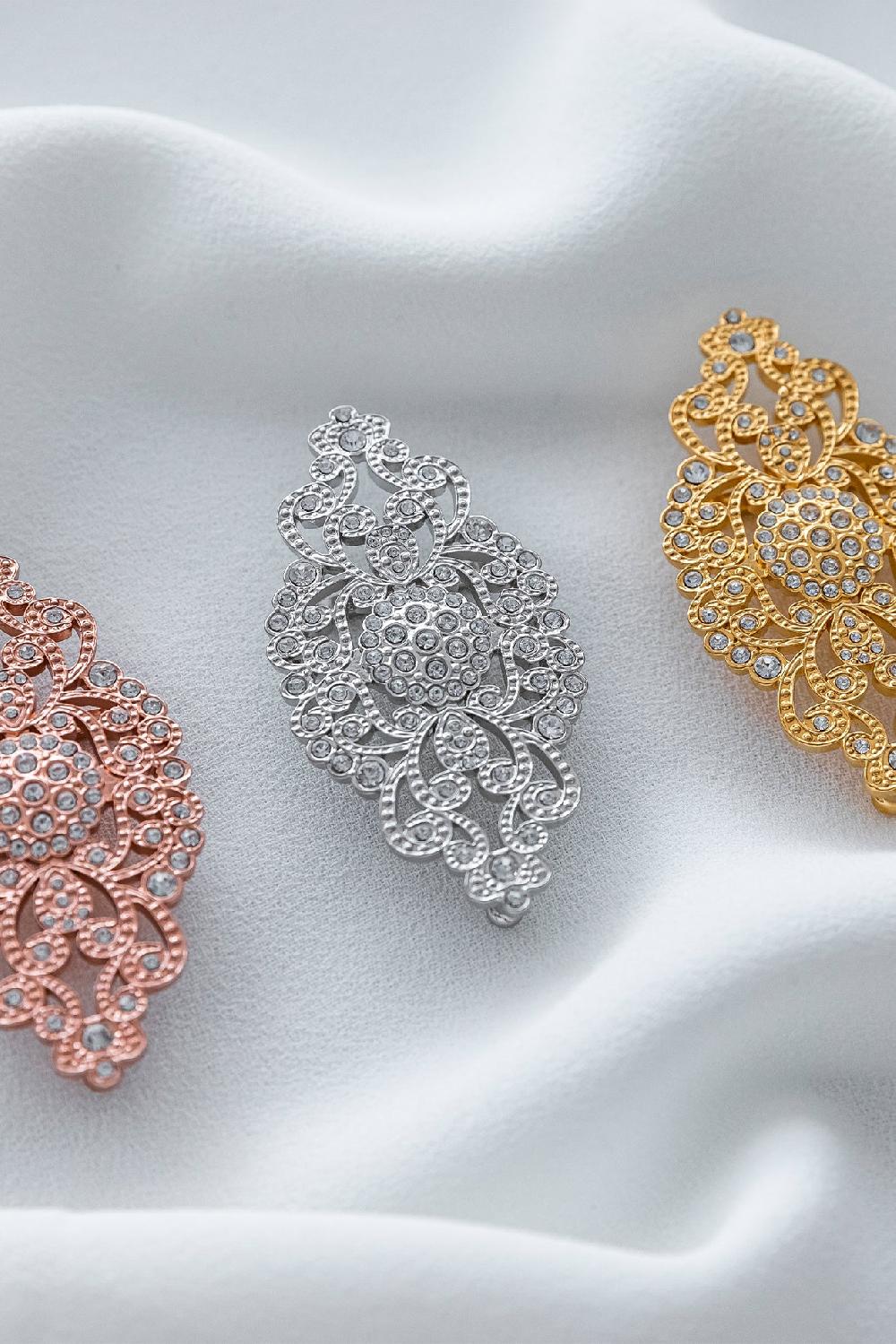 Rhea Costa Baroque Saffiano Black Leather Waist Belt With Rose-Gold Buckle