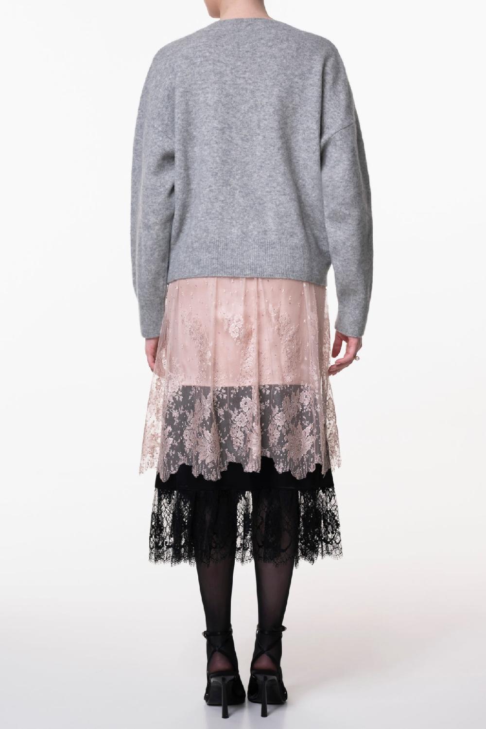 Rhea Costa Cassiel Cashmere And Silk-blend Cardigan In Grigio Perla