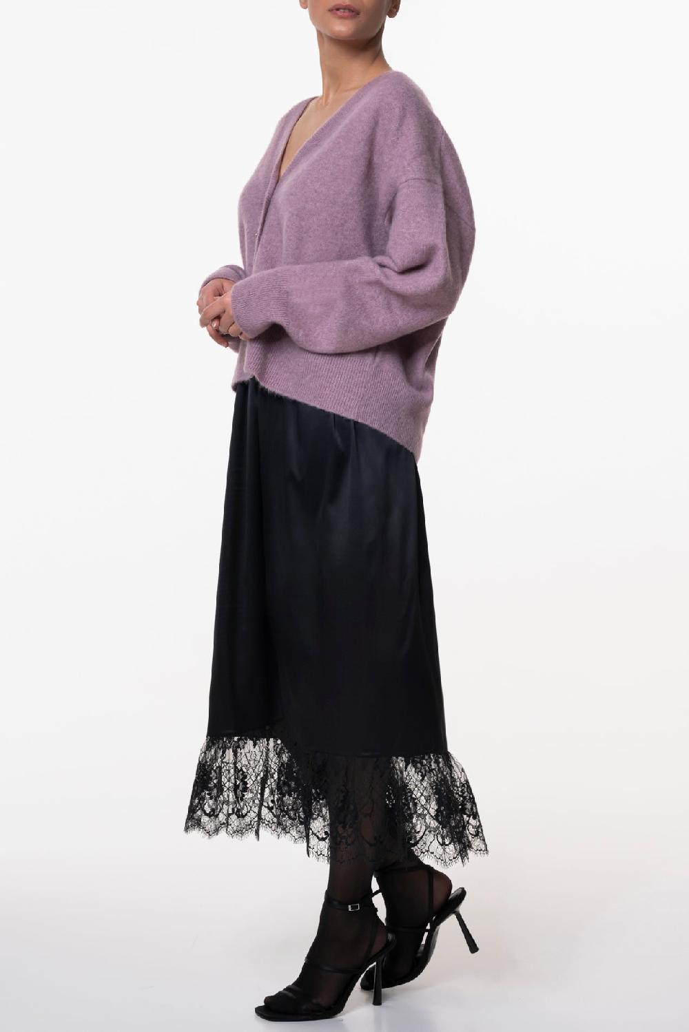 Rhea Costa Cassiel Cashmere And Silk-blend Cardigan In Lilla