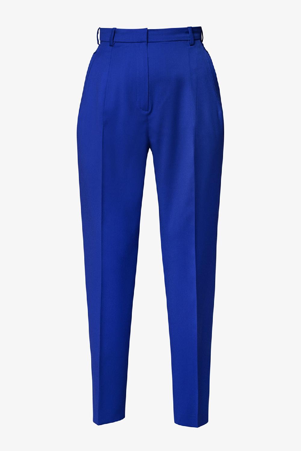 Rhea Costa Classic Conic Wool Pants In Electric Blue