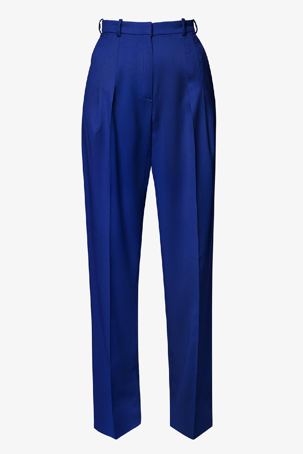 rhea costa Cosmopolitan Wide Wool Pants in Electric Blue