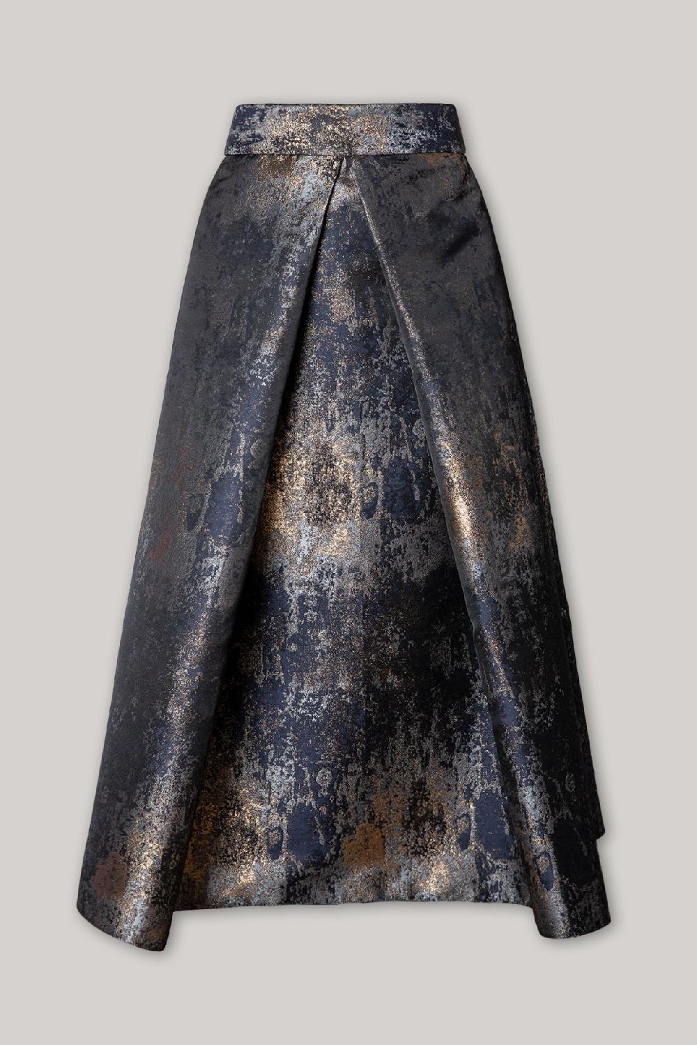 rhea costa Jasmine Structured Jacquard Skirt In Galaxy-Blue