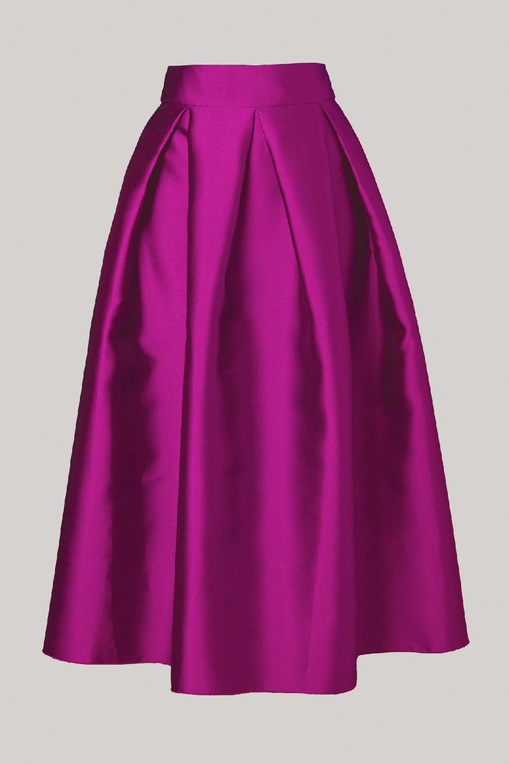 Rhea Costa Jasmine Structured Mikado Skirt In Amethyst