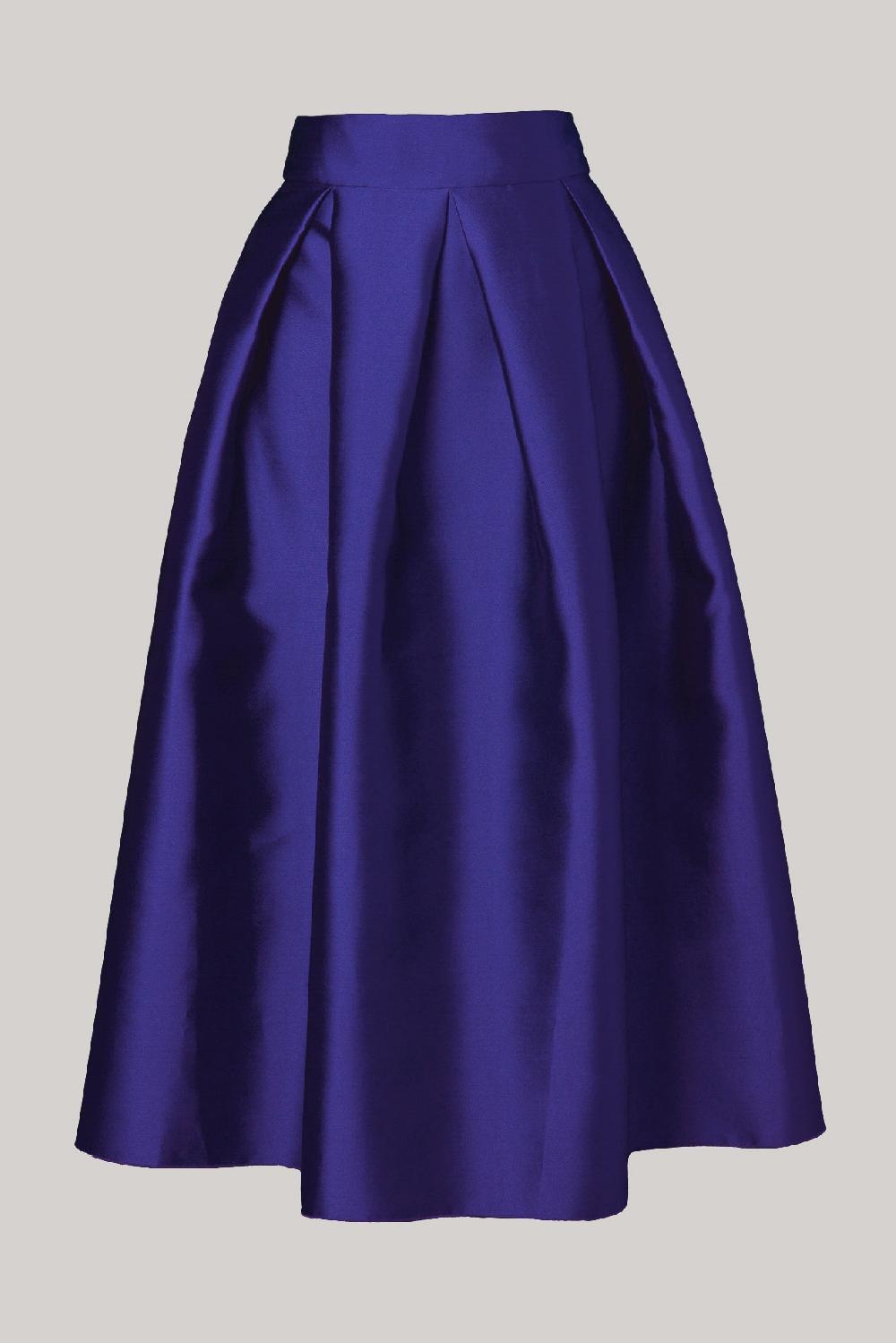 Rhea Costa Jasmine Structured Mikado Skirt In Royal Blue