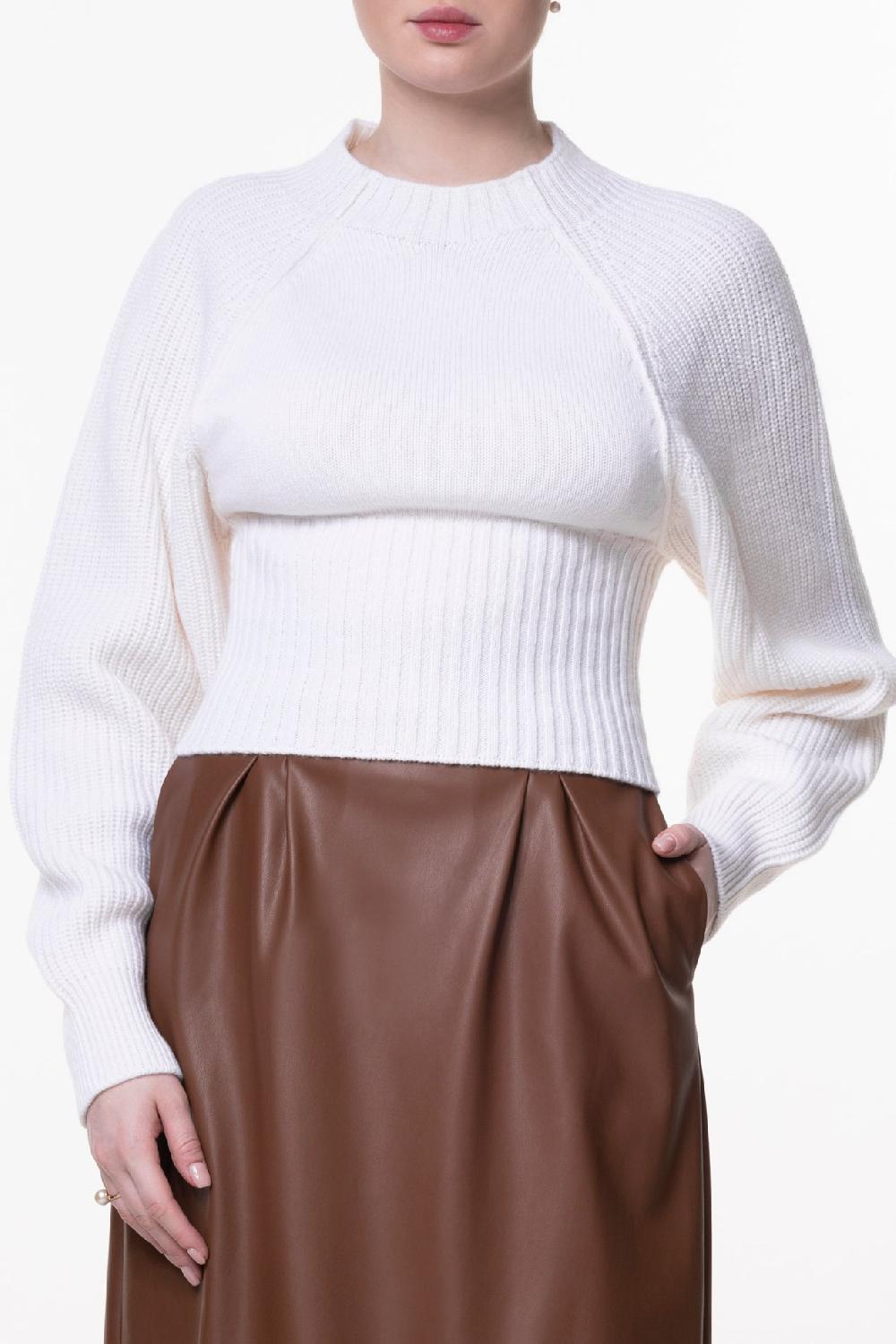 Rhea Costa Jophiel Wool And Cashmere-blend Sweater In Bianco