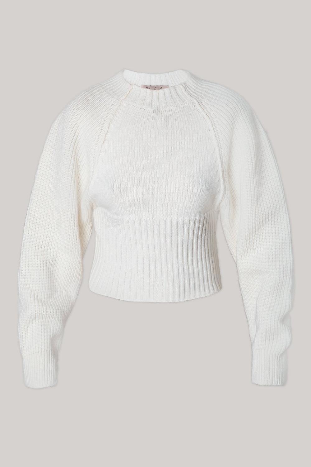 rhea costa Jophiel Wool and Cashmere-blend Sweater In Bianco