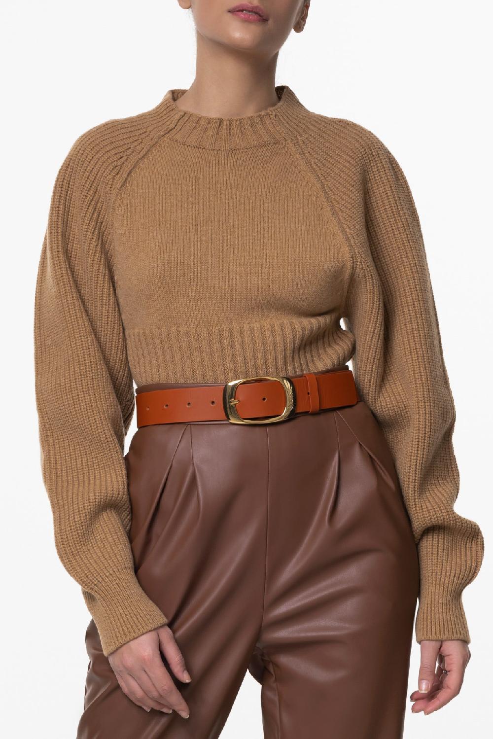 Rhea Costa Jophiel Wool And Cashmere-blend Sweater In Rhum