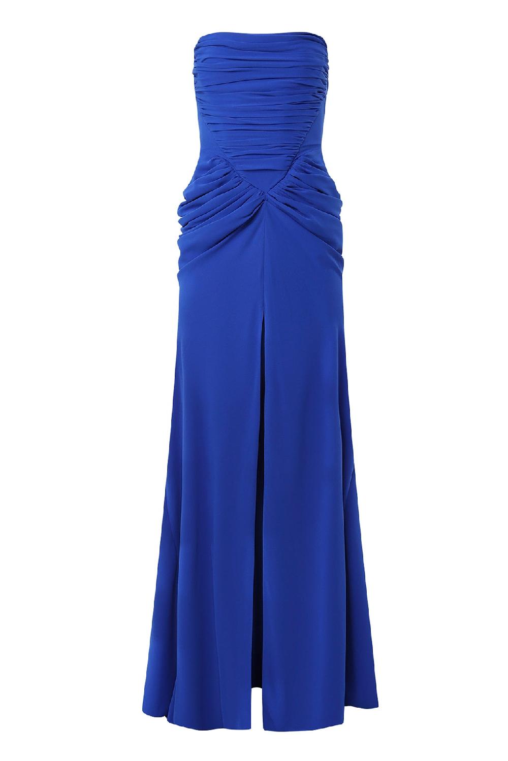 rhea costa Kala Crepe Long Dress In Mediterranean-Blue