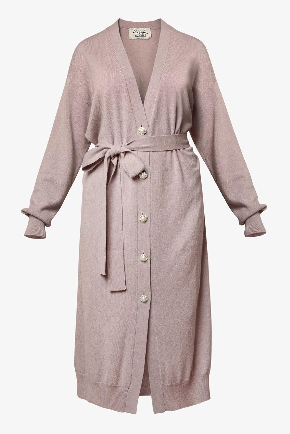 rhea costa Lani Cashmere Long Cardigan Dress In Belle De Jour
