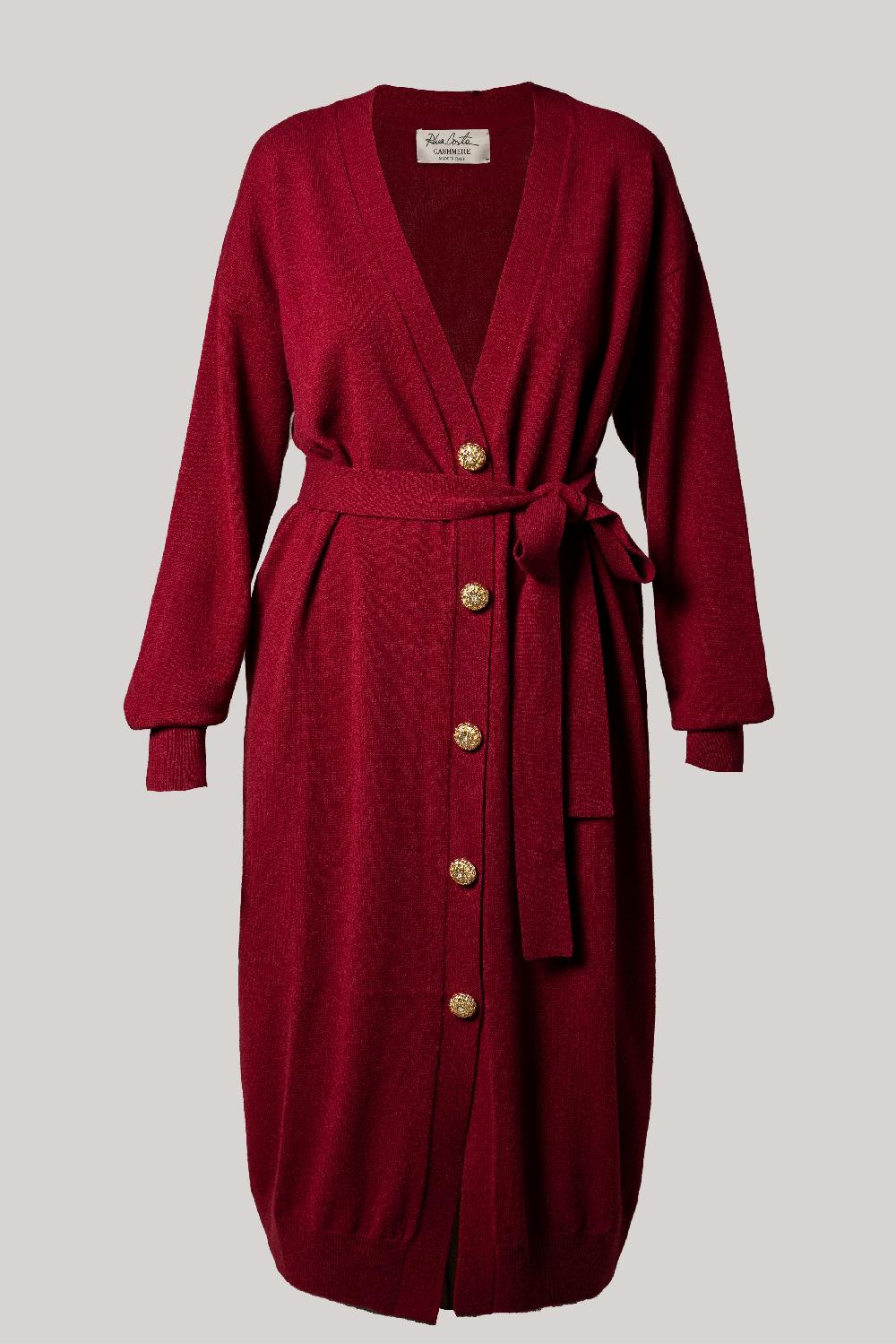 Rhea Costa Lani Cashmere Long Cardigan In Cuir De Russie