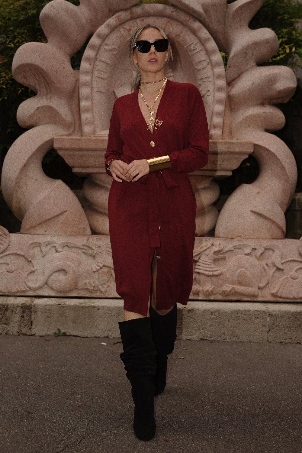 rhea costa Lani Cashmere Long Cardigan In Cuir De Russie