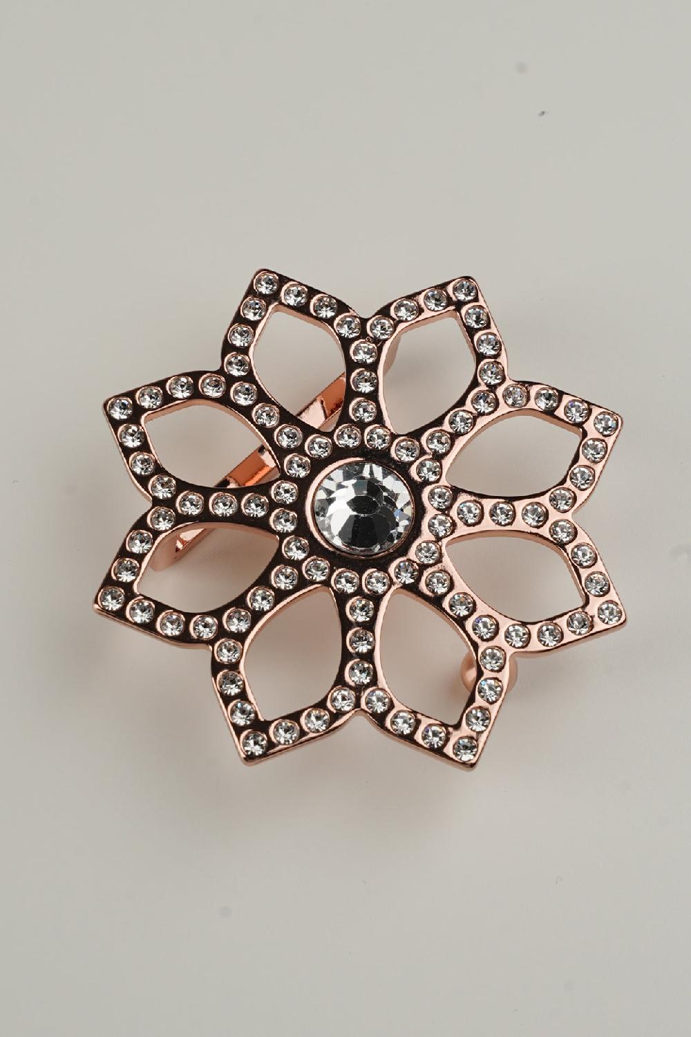 Rhea Costa Lotus Leather Waist Belt In Aubergine With Rose-Gold Buckle