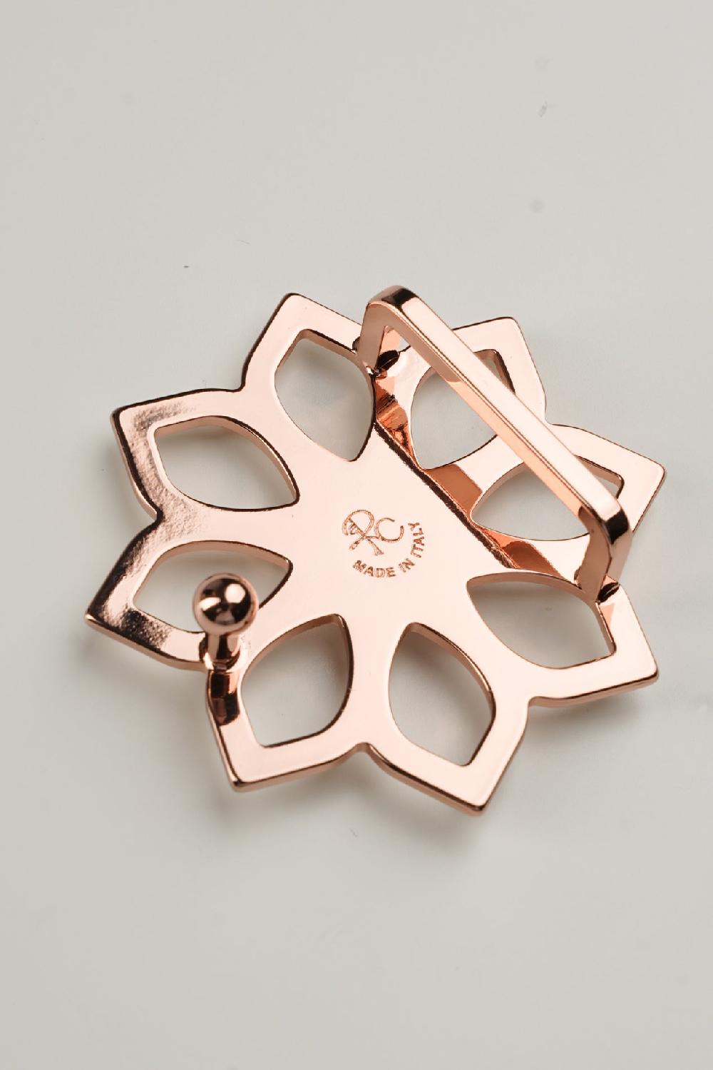 Rhea Costa Lotus Leather Waist Belt In Burgundy With Rose-Gold Buckle