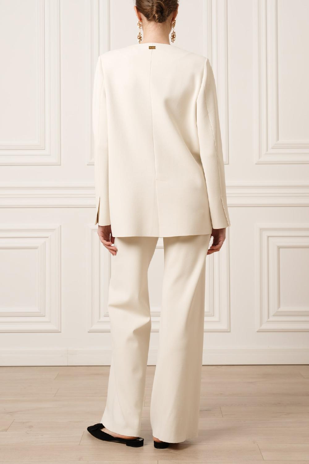 Rhea Costa Pax Viscose Jersey Wide-Leg Pants In Off-White