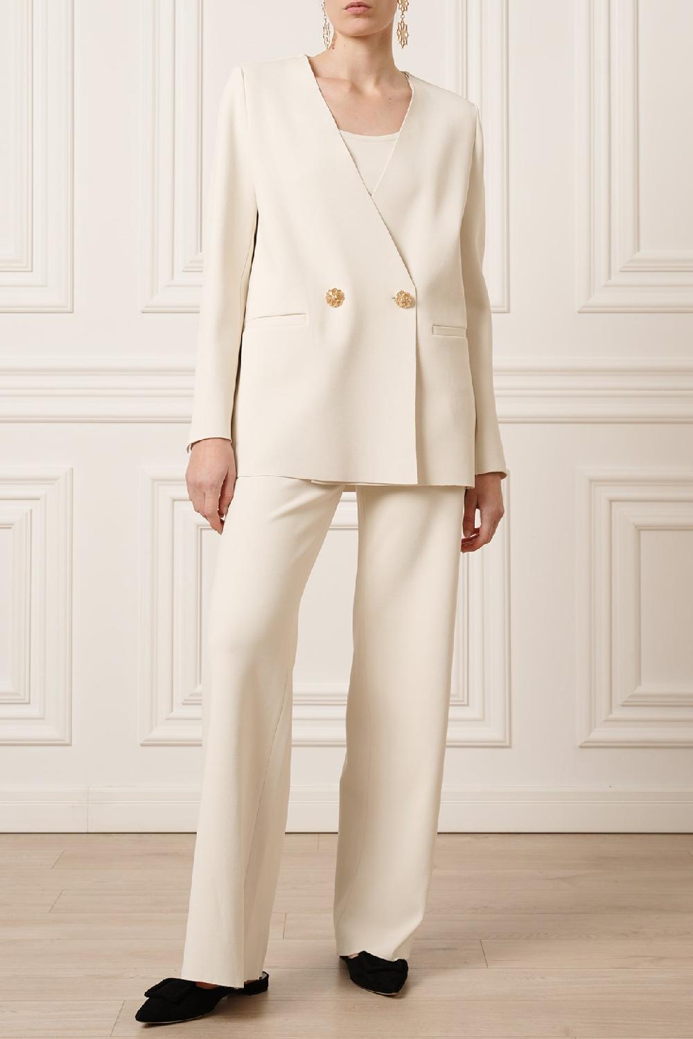 rhea costa Pax Viscose Jersey Wide-Leg Pants In Off-White