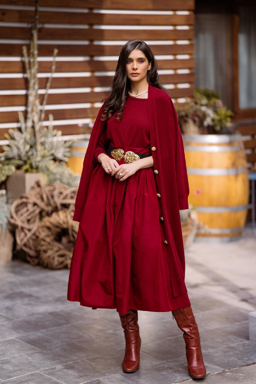 Rhea Costa Rania Boat Neck Cashmere Sweater In Cuir De Russie