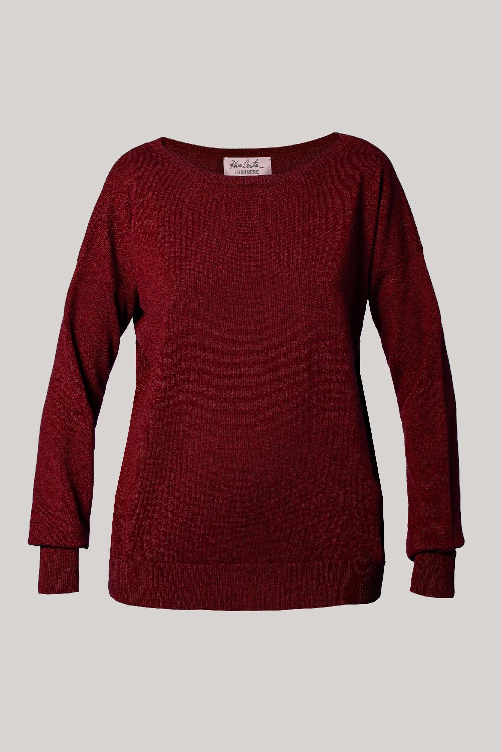 rhea costa Rania Boat Neck Cashmere Sweater In Cuir De Russie