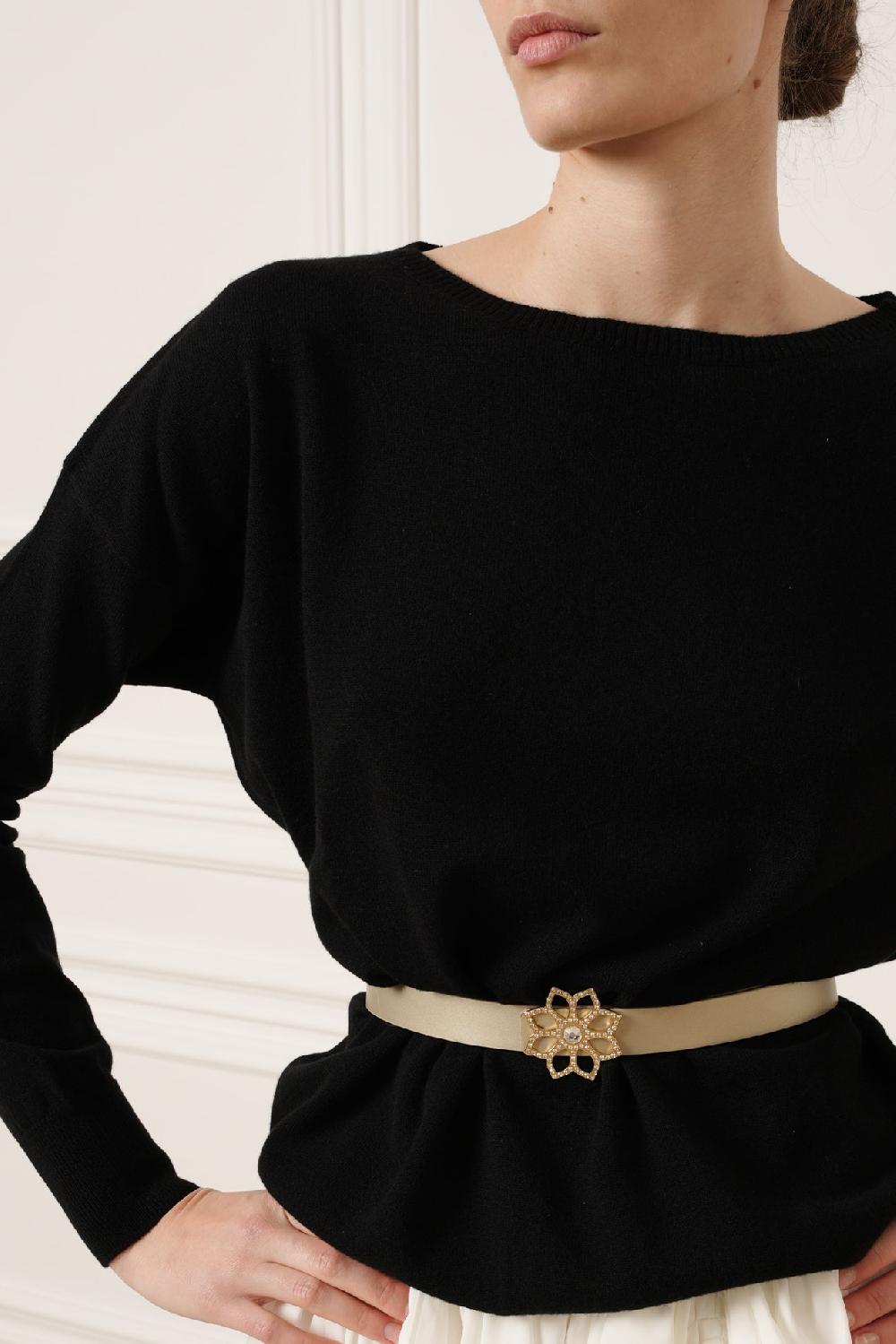 Rhea Costa Rania Boat Neck Cashmere Sweater In Embassy