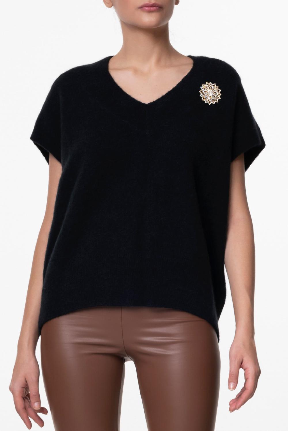 Rhea Costa Raziel Cashmere And Silk-blend Sweater Vest In Black