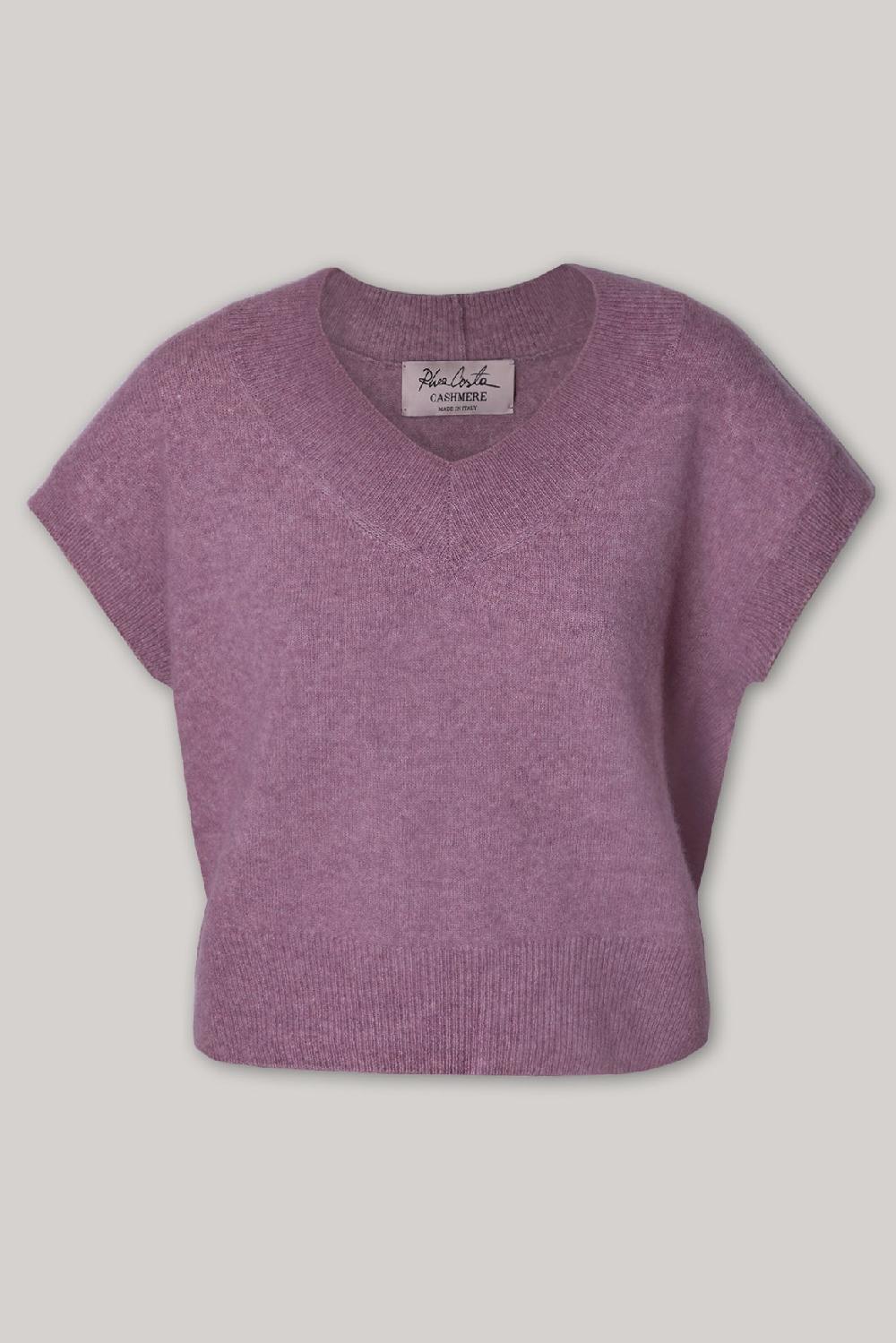 Rhea Costa Raziel Cashmere And Silk-blend Sweater Vest In Lilla