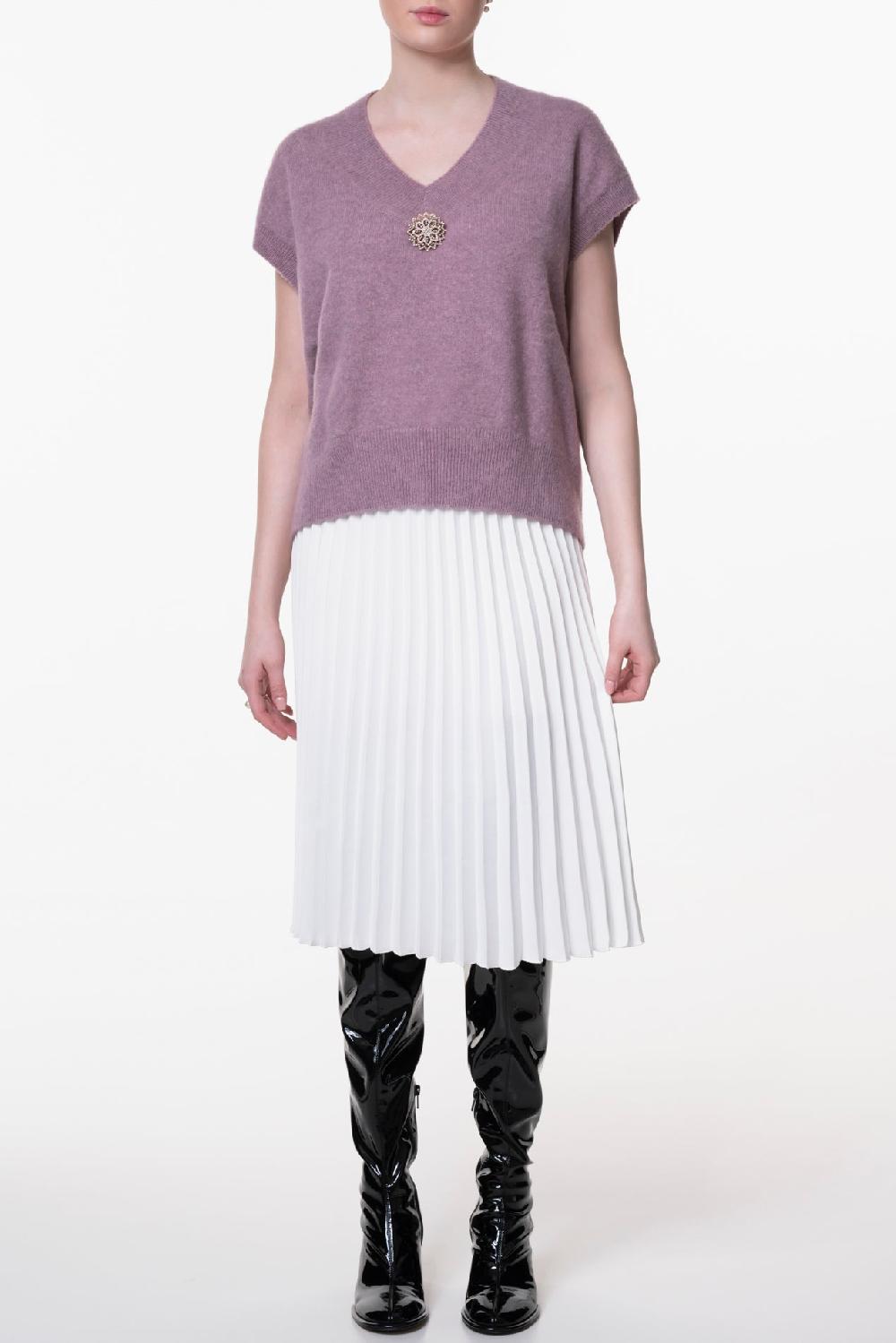 Rhea Costa Raziel Cashmere And Silk-blend Sweater Vest In Lilla