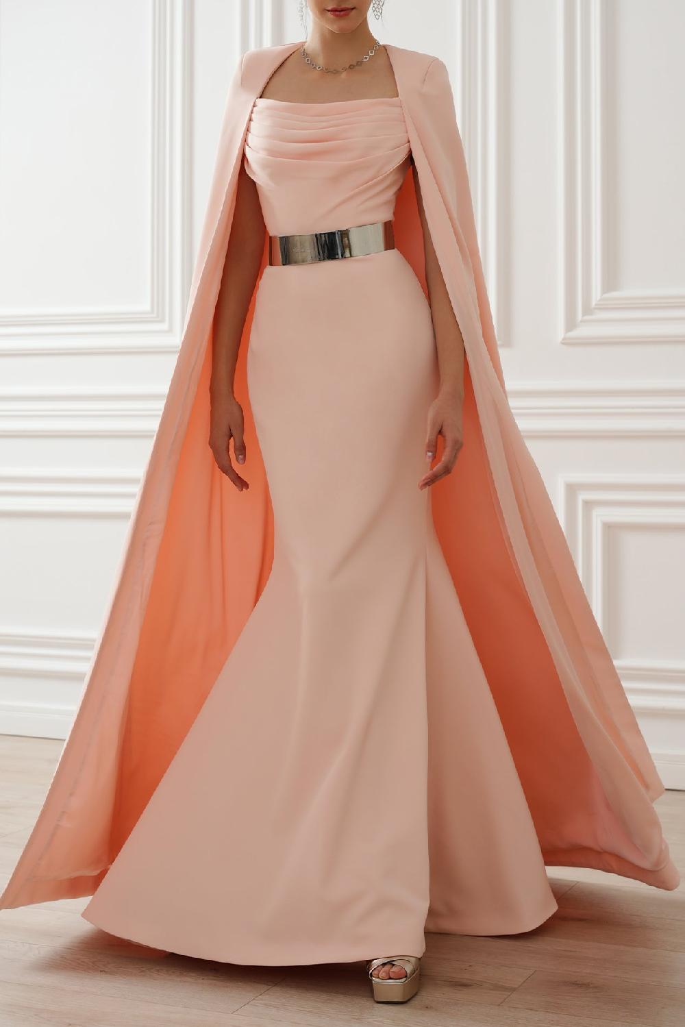 Rhea Costa Aesha Long Dress In Soft-Peach