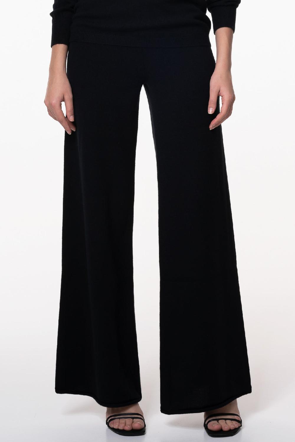 Rhea Costa Akeem Cashmere Wide-Leg Pants In Black