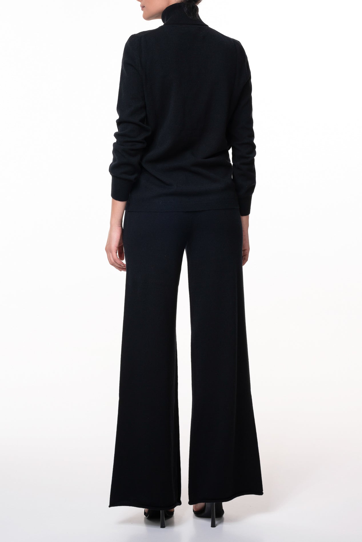 Rhea Costa Akeem Cashmere Wide-Leg Pants In Black