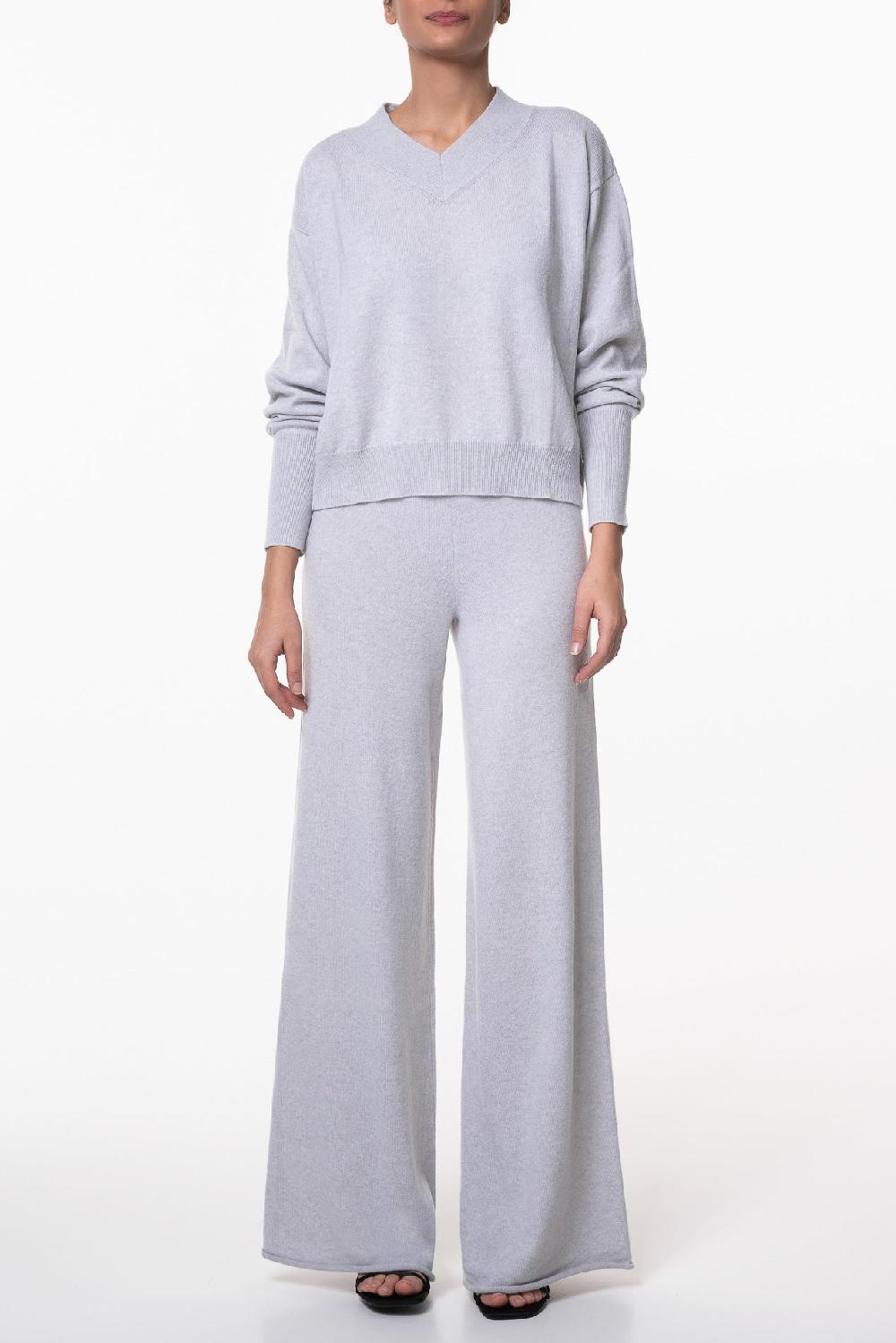 Rhea Costa Akeem Cashmere Wide-Leg Pants In Pumice