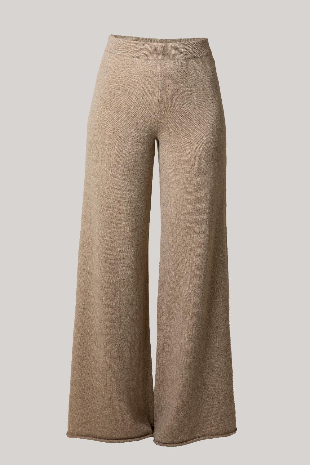 rhea costa Akeem Cashmere Wide-Leg Pants In Sesame