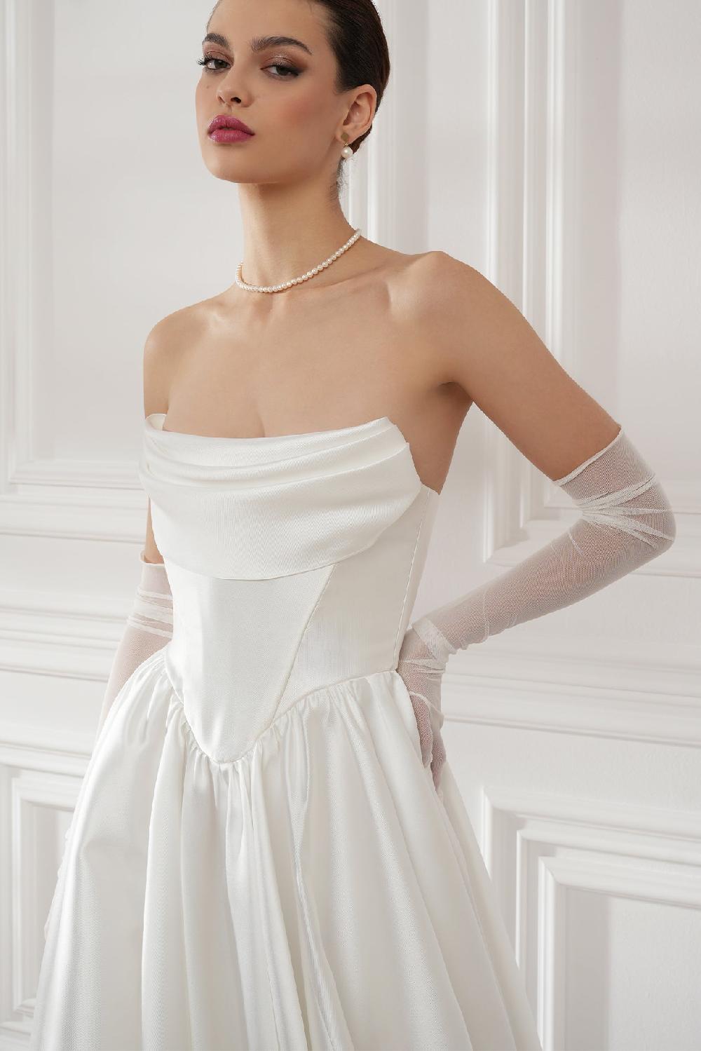Rhea Costa Alaya Mikado Dress In Ivory
