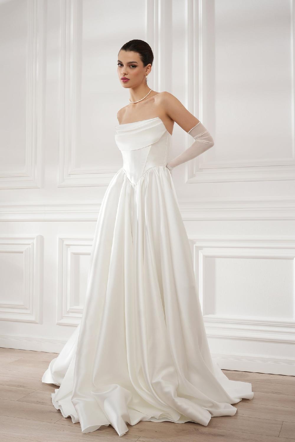 Rhea Costa Alaya Mikado Dress In Ivory