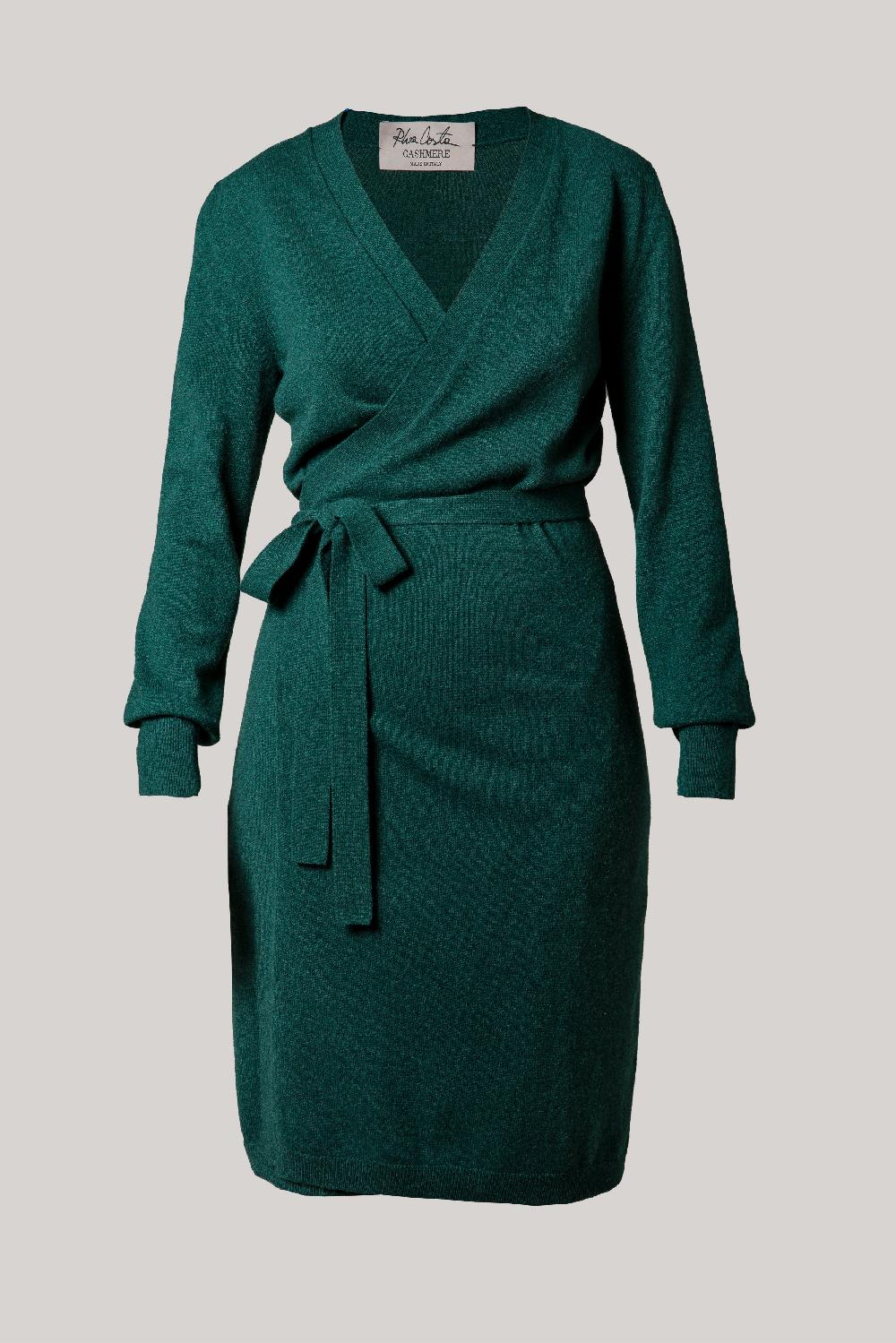Rhea Costa Amani V-Neck Wrap Midi Dress In Spruce