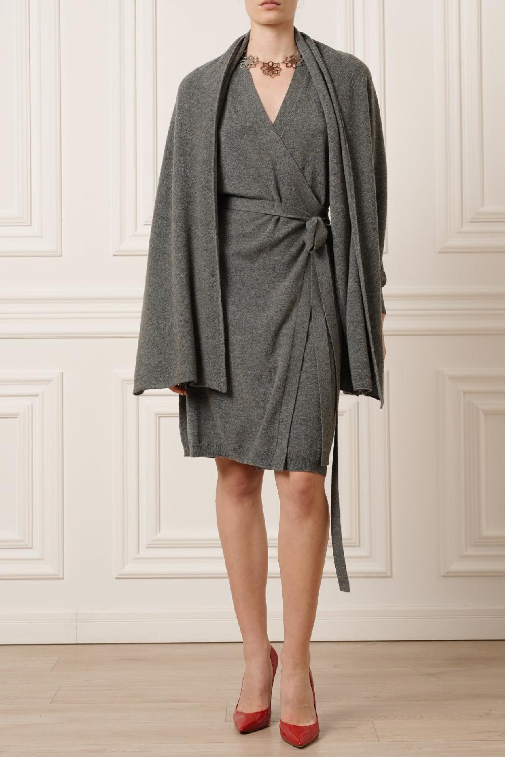 Rhea Costa Amani V-Neck Wrap Midi Dress In Windsor