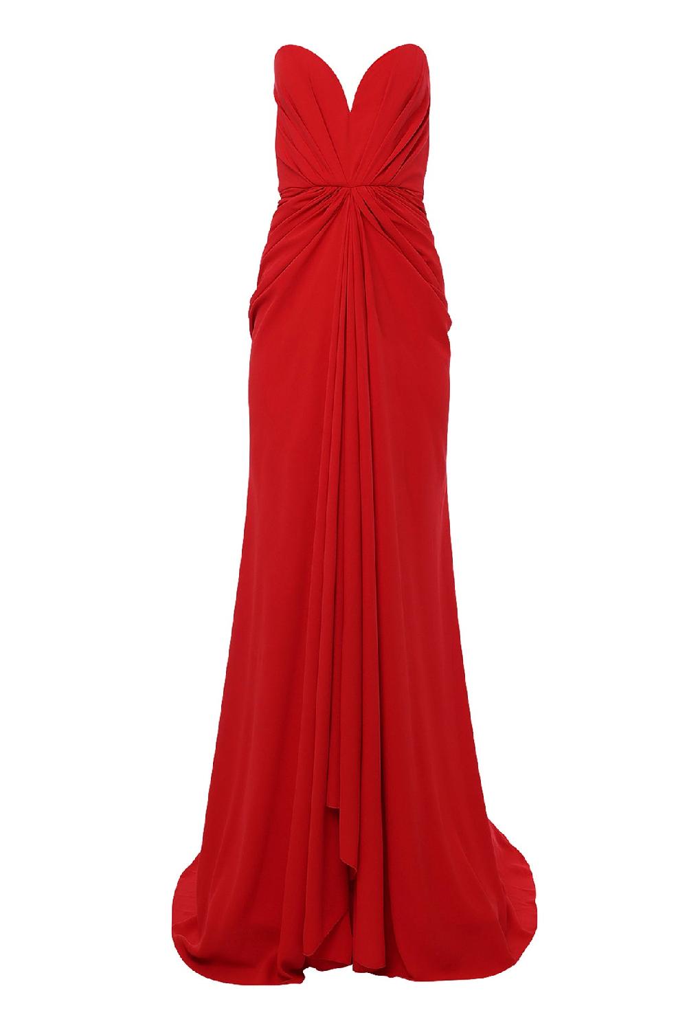 rhea costa Ammuri Long Dress In Hot-Red