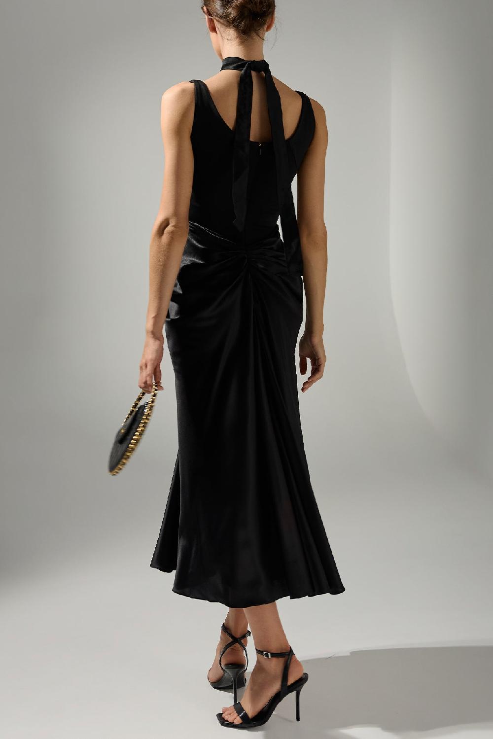 Rhea Costa Amna Ankle Length Dress In Black